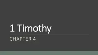 Important Teachings from 1 Timothy Chapter 4
