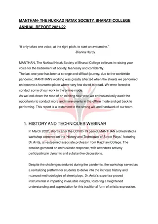 Manthan Nukkad Natak Society Annual Report 2021-22