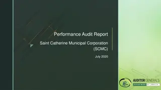Performance Audit Saint Catherine Municipal Corporation