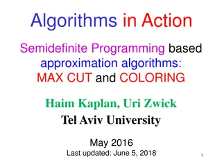 Semidefinite Programming for MAX CUT and Coloring