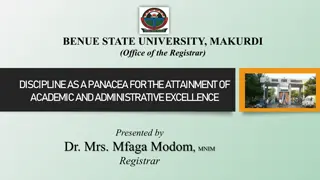 Discipline for Academic and Administrative Excellence at Benue State University, Makurdi