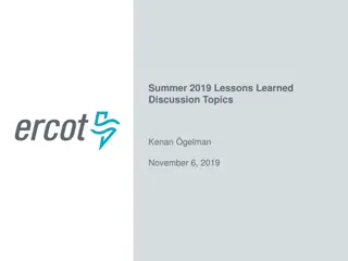 ERCOT Lessons Learned Discussion Topics Summer 2019
