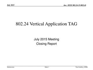 IEEE 802.24 Vertical Applications TAG Meeting Summary