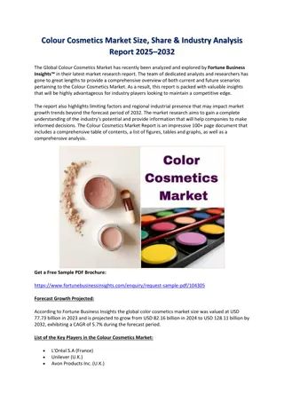 Colour Cosmetics Market Size, Share & Industry Forecast to 2032