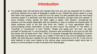 Understanding the Role of Tact in Communication