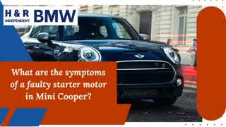 What are the symptoms of a faulty starter motor in Mini Cooper