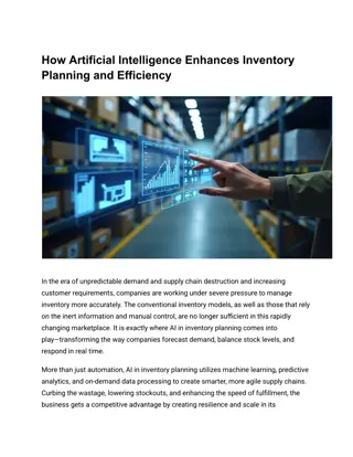 How Artificial Intelligence Enhances Inventory Planning and Efficiency