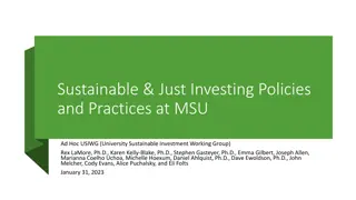 Investing Policies and Practices at MSU Ad Hoc USIWG