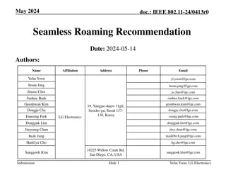 IEEE 802.11-24 Seamless Roaming Recommendation
