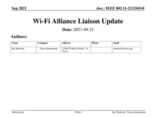 Wi-Fi Alliance Updates and Activities