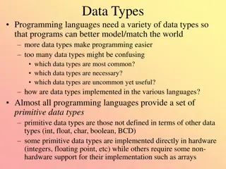 Programming Data Types Overview
