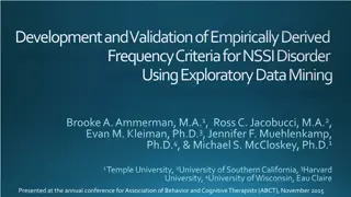 Validation of NSSI Disorder Frequency Criteria
