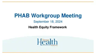 Promoting Health Equity: Workgroup Meeting Framework