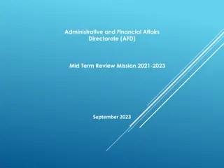 Administrative and Financial Affairs Directorate Overview