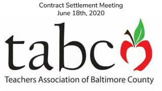 Bargaining and Settlement Updates