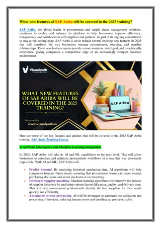 What new features of SAP Ariba will be covered in the 2025 training