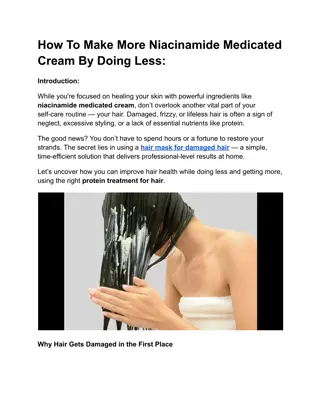 How To Make More Niacinamide Medicated Cream By Doing Less