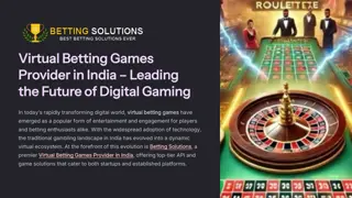 Virtual Betting Games Provider in India – Leading the Future of Digital Gaming