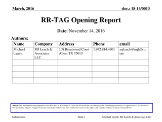RR-TAG Meeting Overview November 2016