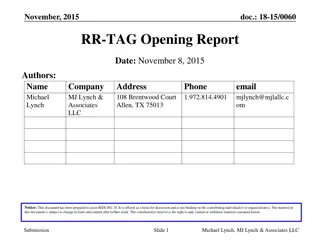 IEEE 802.18 Meeting Overview November 2015