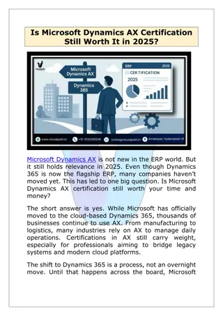 Join microSoft Dynamics Ax Online Training in India