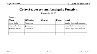 Golay Sequences for Radar and Sensing Applications