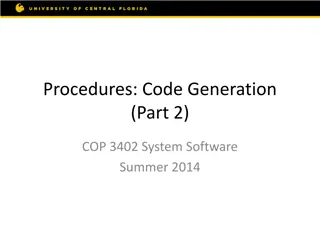 Procedure Address and Code Generation