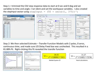 Identified Transfer Function Models and System Response Comparison