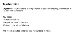 Effective Personal Statement Order Activity