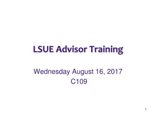 LSUE Advisor Training and Student Services Information