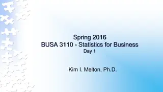 Statistics for Business: Spring 2016 BUSA 3110 Syllabus and Logistics