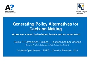Generating Policy Alternatives for Decision Making