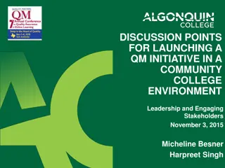 Launching QM Initiative in Community College: Leadership Insights