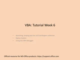 VBA Tutorial Week 6: Branching, Looping, and Collections Overview