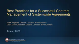 Successful Contract Management of Systemwide Agreements