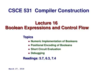 Boolean Expressions and Control Flow in Compiler Construction