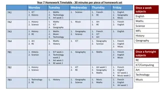 Homework Timetables for Middle and High School Students