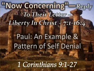Corinthians 9:1-27 Important Issues and Lessons