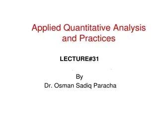 Quantitative Analysis: Outliers, Residuals & Influential Cases