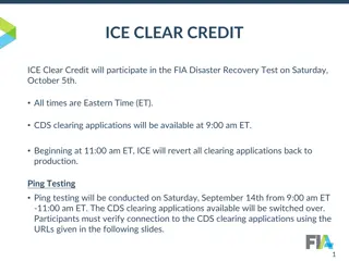 ICE Clear Credit Disaster Recovery Test Details