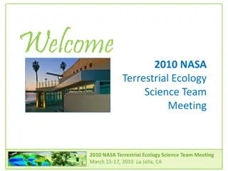 Terrestrial Ecology Science Team Meeting 2010 La Jolla