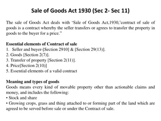 Understanding Sale of Goods Act 1930