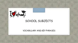 Key Phrases and Exercises for School Subjects