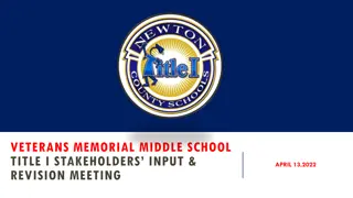 Middle School Stakeholders Meeting on Title I Schoolwide Plan