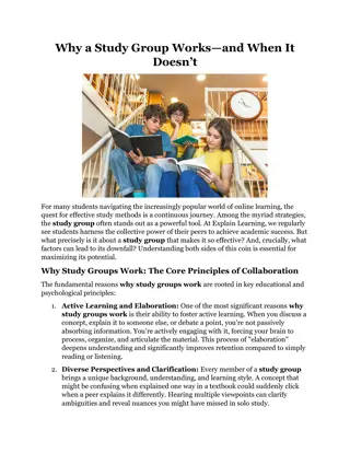 Why a Study Group Works—and When It Doesn’t