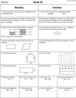 Math Practice Questions for Week 26