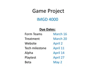 Game Project IMGD 4000: Team Formation and Design Constraints