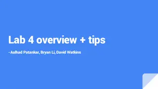 Computer Vision Lab 4 Overview & Tips