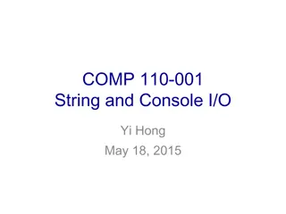 Java String and Console I/O Overview