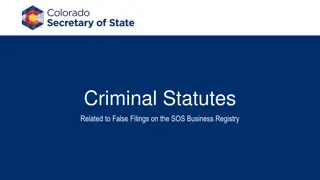 Statutes Related to False Filings on SOS Business Registry